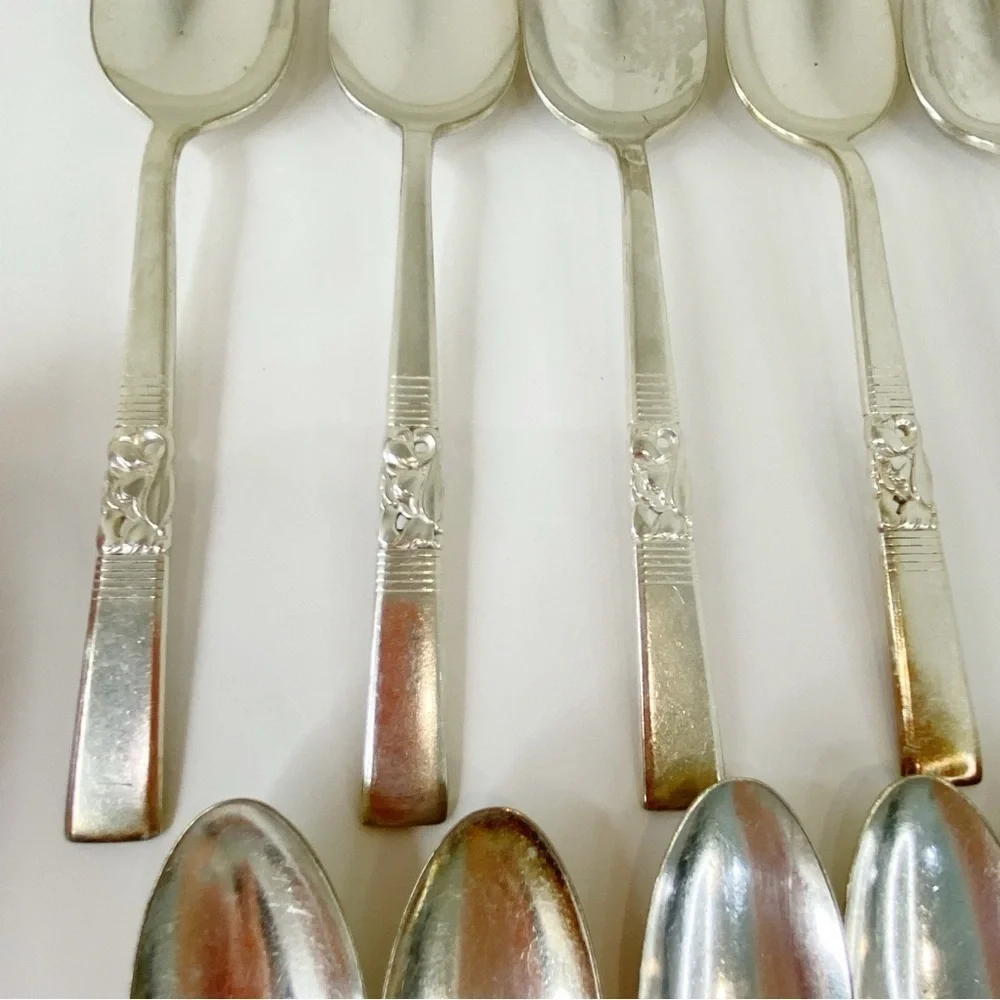 Oneida Community Silverplate 1948 Morning Star Spoons 6 TSP 7 TBSP 1 Spreader